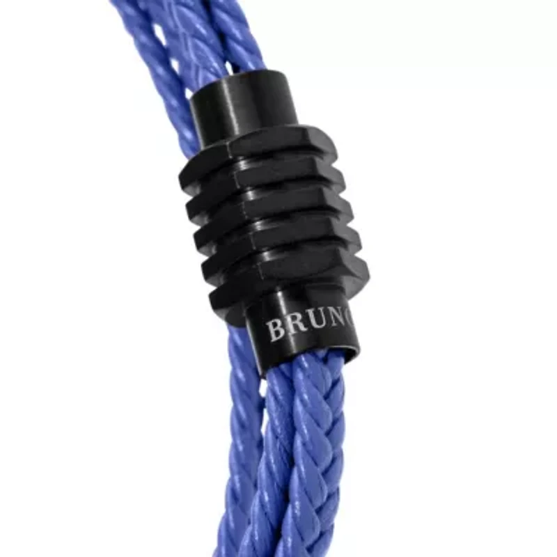 Bruno Magli Mens Braided Leather Wrap Bracelet