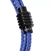 Bruno Magli Mens Braided Leather Wrap Bracelet