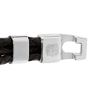 Bruno Magli Mens Three Strand Braided Leather Bracelet