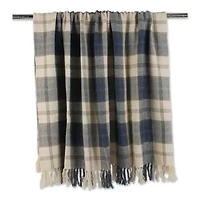 Farmhouse Plaid Cotton Throw Blanket