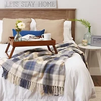 Farmhouse Plaid Cotton Throw Blanket