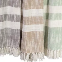 Slub Stripe Cotton Throw Blanket
