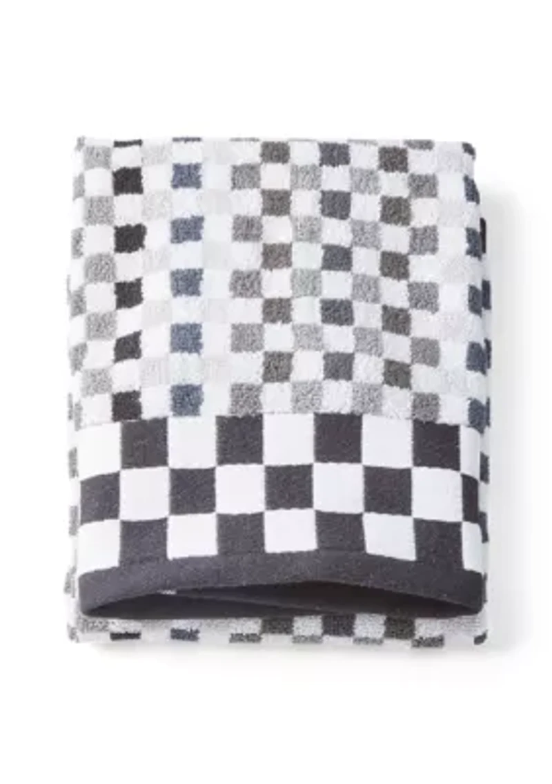 Micro Check Black and White Towel Collection