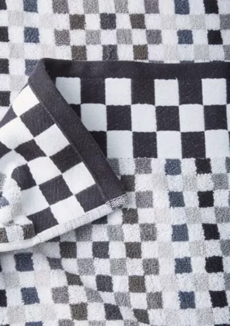 Micro Check Black and White Towel Collection