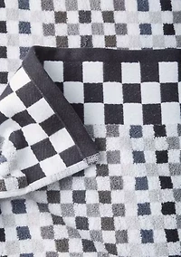 Micro Check Black and White Towel Collection
