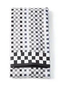 Micro Check Black and White Towel Collection