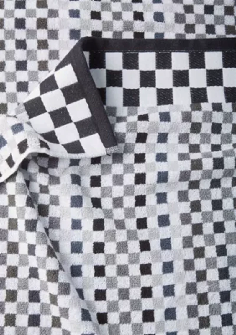 Micro Check Black and White Towel Collection