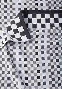 Micro Check Black and White Towel Collection