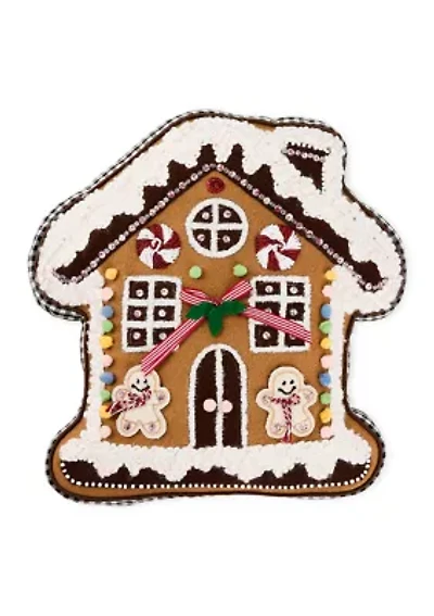 Gingerbread House Shaped Throw Pillow