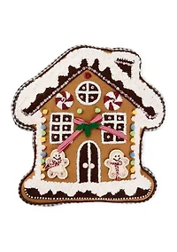 Gingerbread House Shaped Throw Pillow