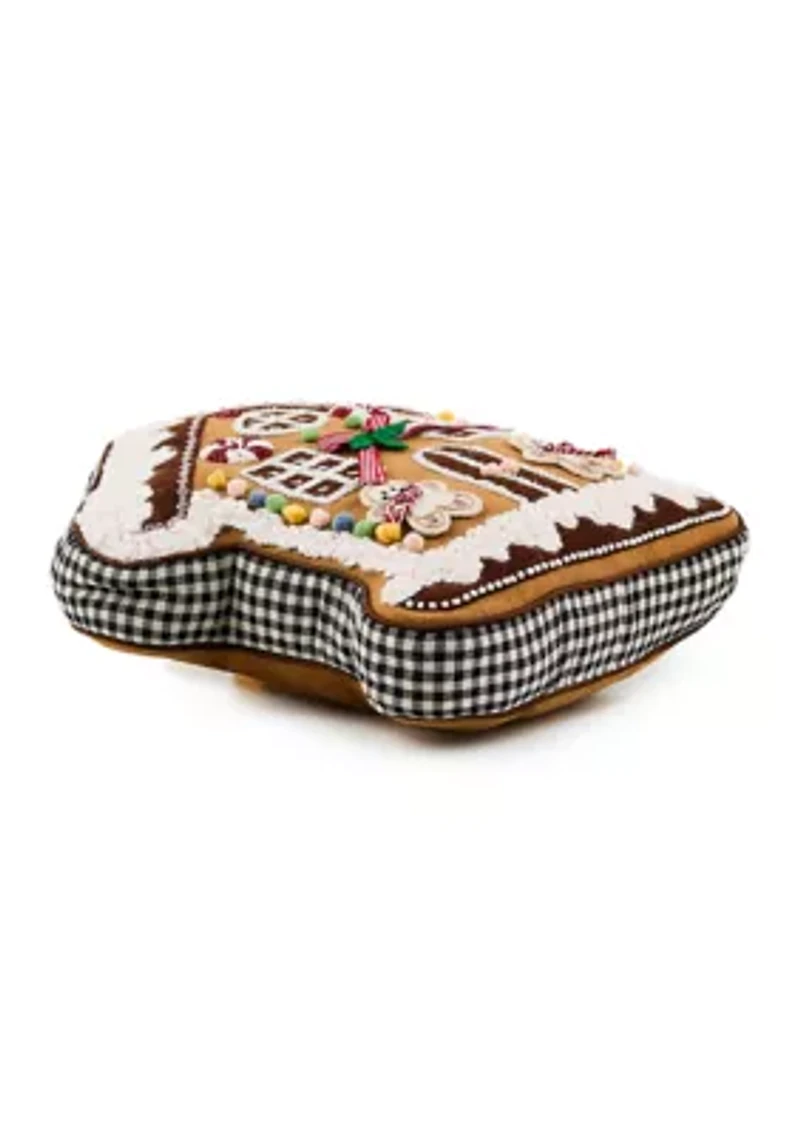 Gingerbread House Shaped Throw Pillow