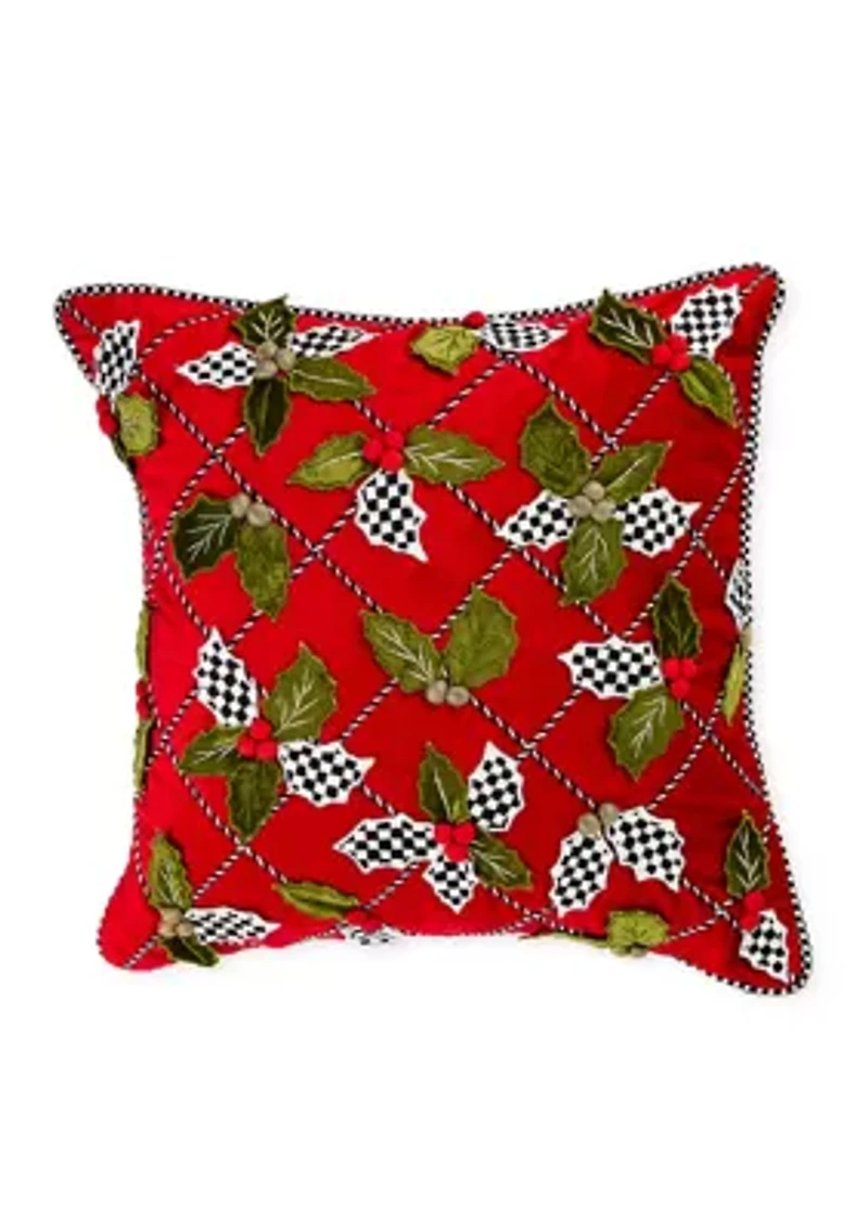 Holly Lattice Throw Pillow 