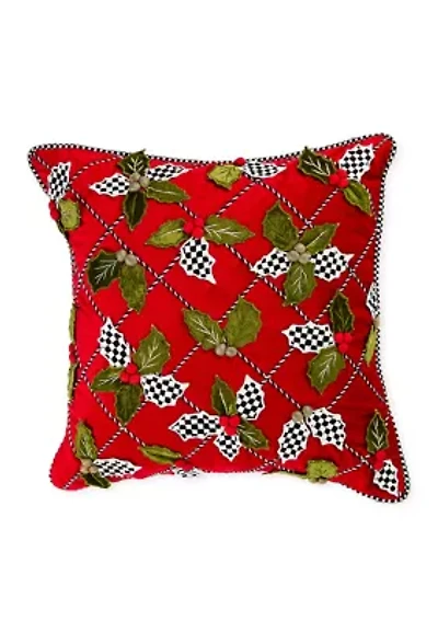 Holly Lattice Throw Pillow 