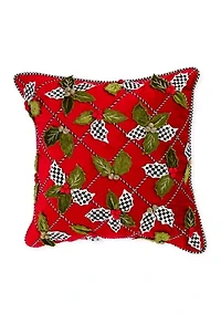 Holly Lattice Throw Pillow 