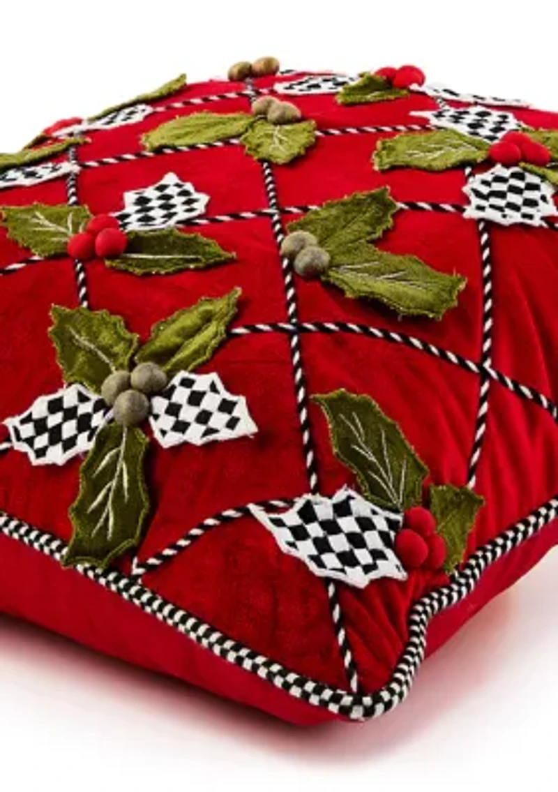 Holly Lattice Throw Pillow 