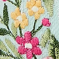 Floral Bunny Embroidered Throw Pillow