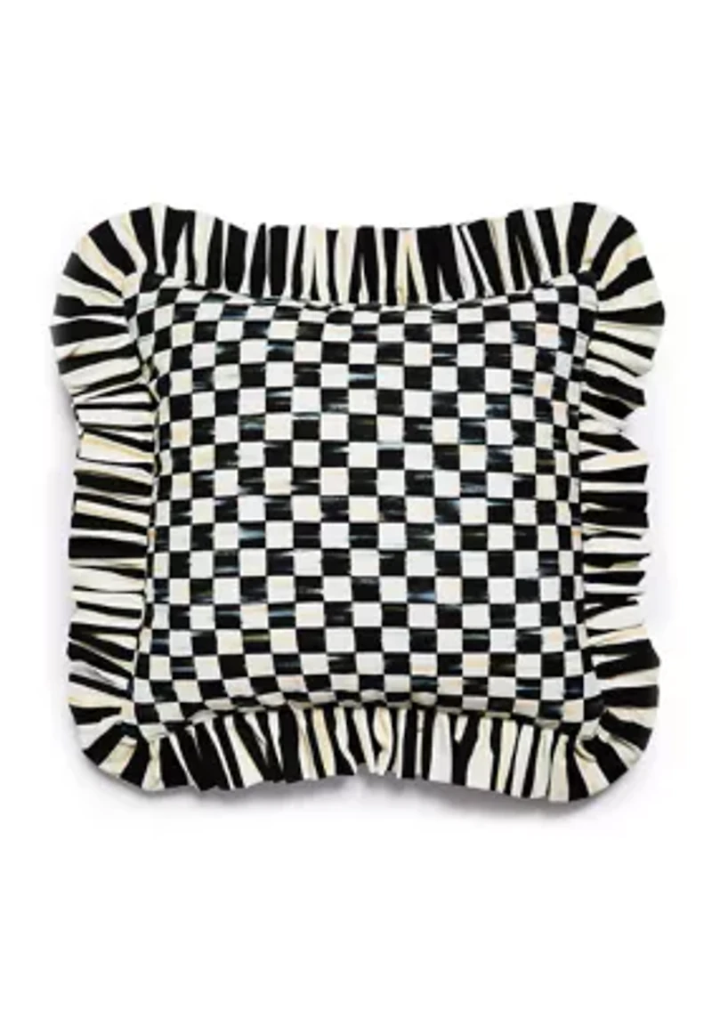Check Ruffle Throw Pillow
