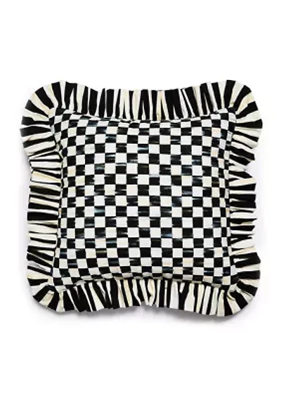 Check Ruffle Throw Pillow
