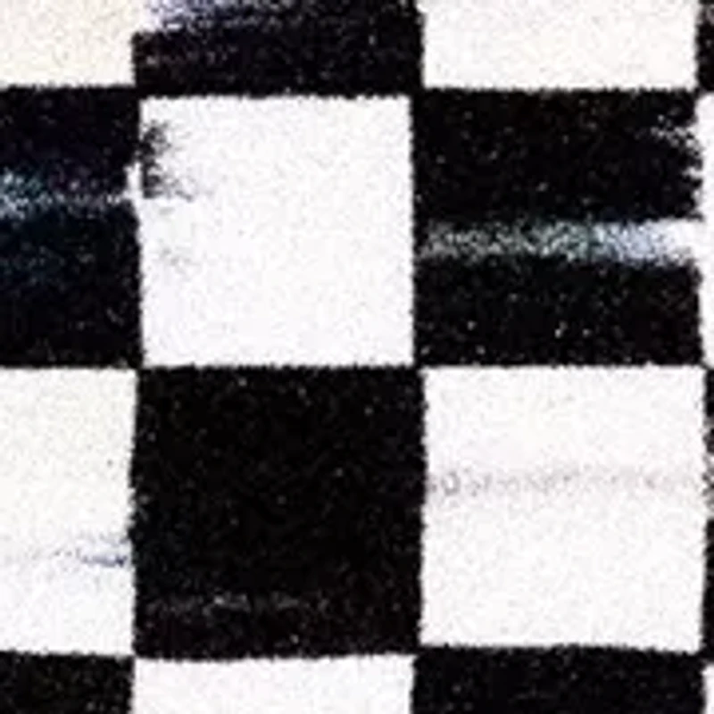 Check Reversible Scalloped Throw Pillow