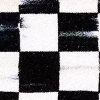 Check Reversible Scalloped Throw Pillow