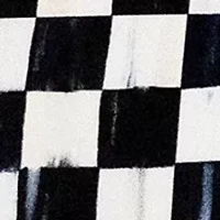 Check Reversible Scalloped Lumbar Throw Pillow