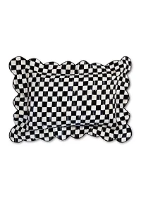 Check Reversible Scalloped Lumbar Throw Pillow
