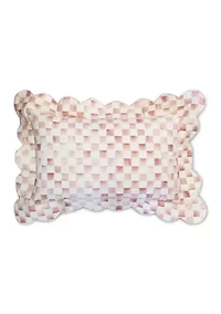 Check Reversible Scalloped Lumbar Throw Pillow