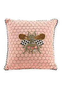 Queen Bee Pink Throw Pillow