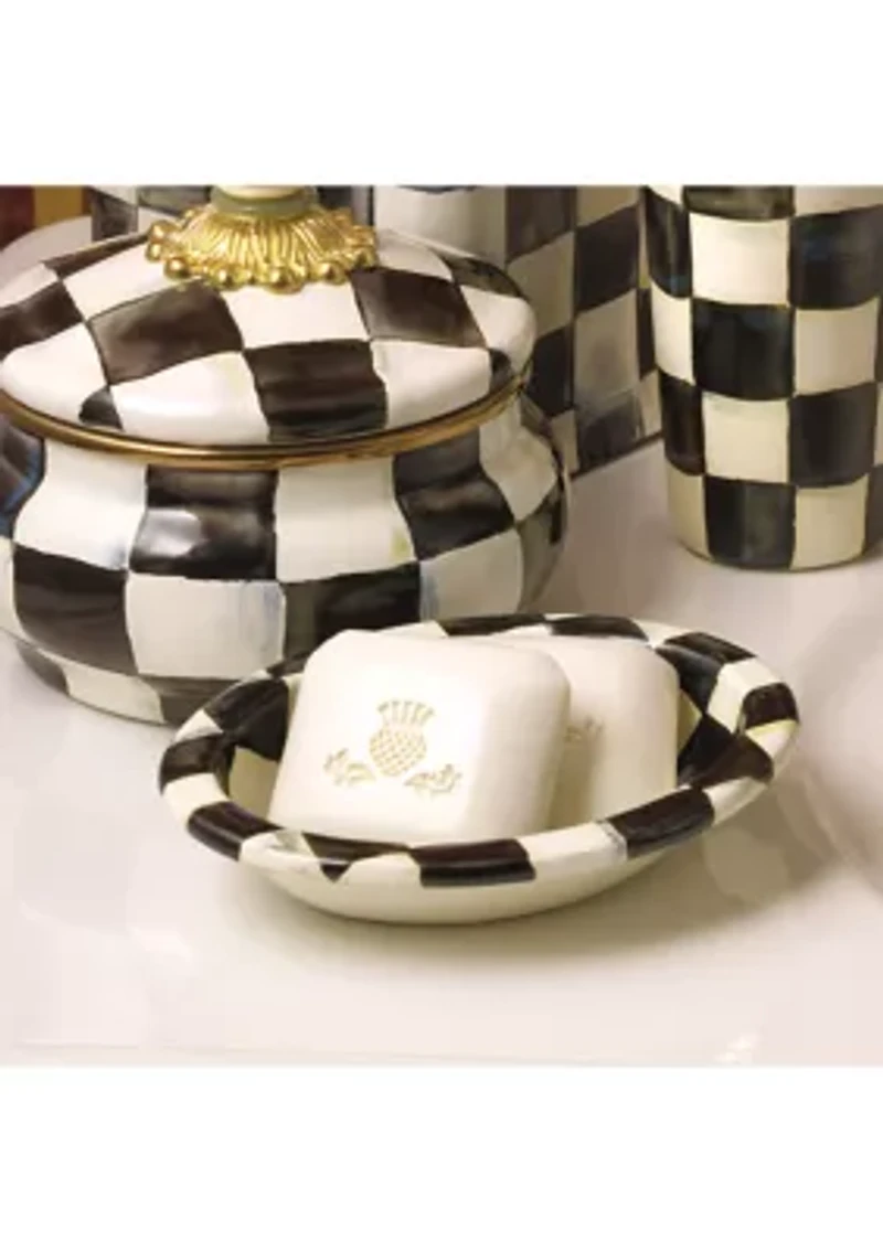 Enamel Check Soap Dish