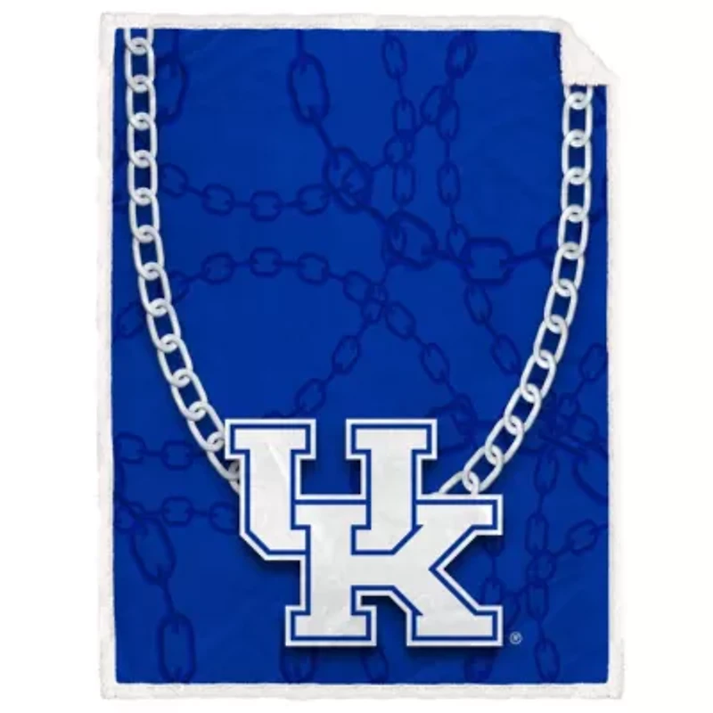 NCAA Kentucky Wildcats 60'' x 80'' Fan Chain Flannel Sherpa Blanket