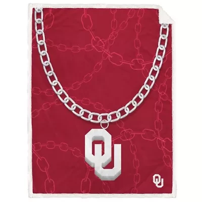 NCAA Oklahoma Sooners 60'' x 80'' Fan Chain Flannel Sherpa Blanket