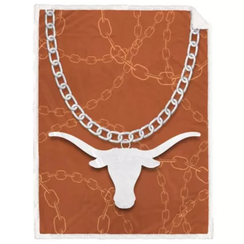 NCAA Texas Longhorns 60'' x 80'' Fan Chain Flannel Sherpa Blanket