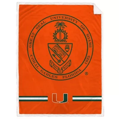Miami (FL) Hurricanes NCAA Miami Hurricanes 60'' x 80'' University Seal Flannel Sherpa Blanket