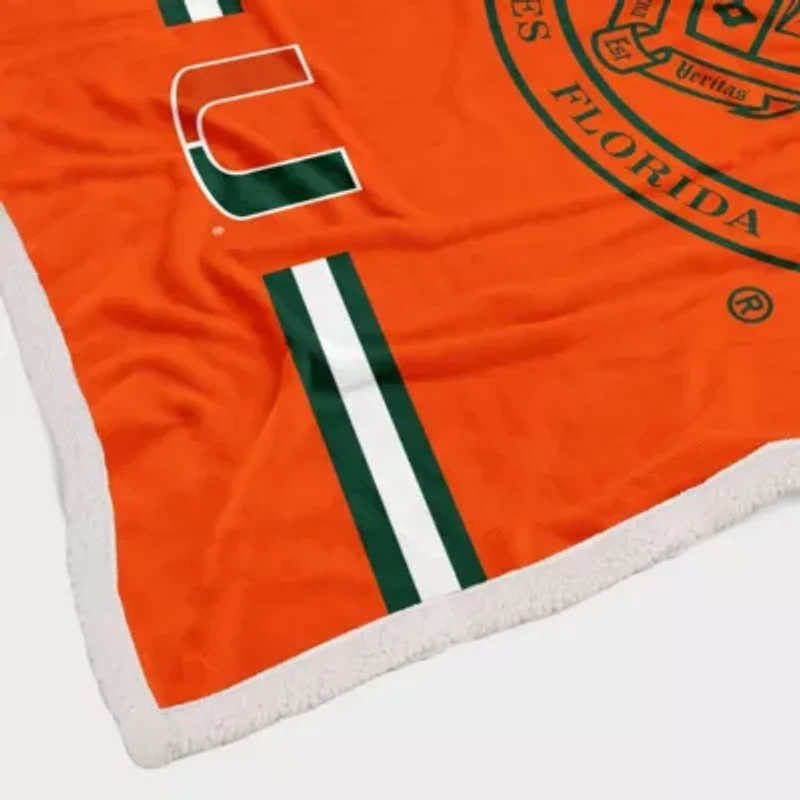 Miami (FL) Hurricanes NCAA Miami Hurricanes 60'' x 80'' University Seal Flannel Sherpa Blanket