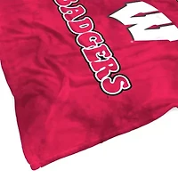 NCAA Wisconsin Badgers 60'' x 80'' Bubble Tie-Dye Flannel Sherpa Blanket