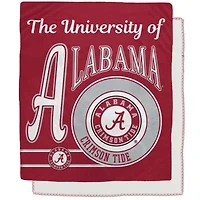 Alabama Crimson Tide NCAA Alabama Tide 50" x 60" Retro Emblem Flannel Fleece Sherpa Blanket