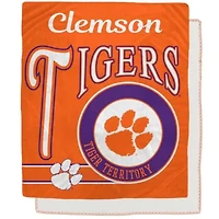 NCAA Clemson Tigers 50" x 60" Retro Emblem Flannel Fleece Sherpa Blanket