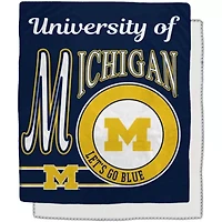 NCAA Michigan Wolverines 50" x 60" Retro Emblem Flannel Fleece Sherpa Blanket