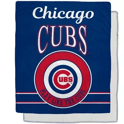MLB Chicago Cubs 50" x 60" Retro Emblem Flannel Fleece Sherpa Blanket