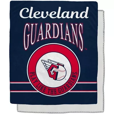 MLB Cleveland Guardians 50" x 60" Retro Emblem Flannel Fleece Sherpa Blanket