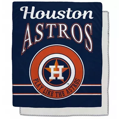 MLB Houston Astros 50" x 60" Retro Emblem Flannel Fleece Sherpa Blanket