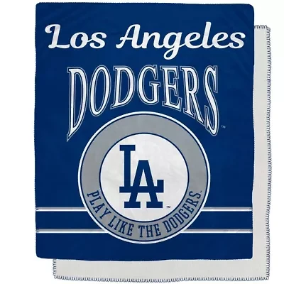 MLB Los Angeles Dodgers 50" x 60" Retro Emblem Flannel Fleece Sherpa Blanket