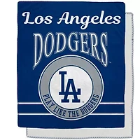 MLB Los Angeles Dodgers 50" x 60" Retro Emblem Flannel Fleece Sherpa Blanket