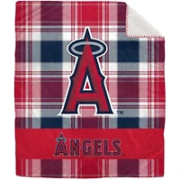 MLB Los Angeles Angels 50" x 60" Plaid Flannel Sherpa Plush Blanket