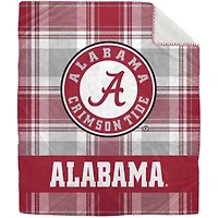 Alabama Crimson Tide NCAA Alabama Tide 50" x 60" Plaid Flannel Sherpa Plush Blanket