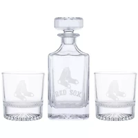 Boston Red Sox MLB Boston Sox Decanter & Two Rocks Glasses Set