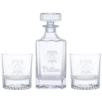 MLB Philadelphia Phillies Three-Piece Decanter & Rocks Glasses Set