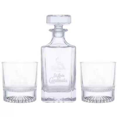 MLB St. Louis Cardinals Three-Piece Decanter & Rocks Glasses Set