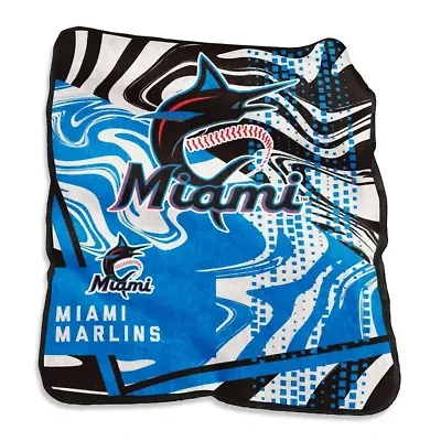 MLB Miami Marlins 50" x 60" Swirl Raschel Throw Blanket