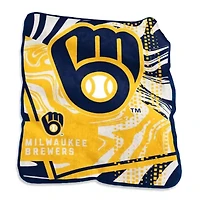 MLB Milwaukee Brewers 50" x 60" Swirl Raschel Throw Blanket